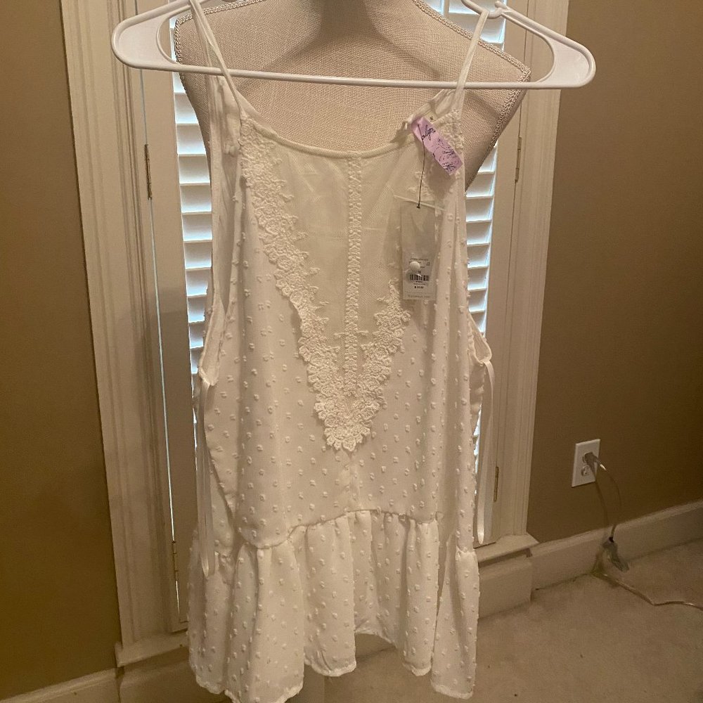 White Lace Spaghetti Strap Top